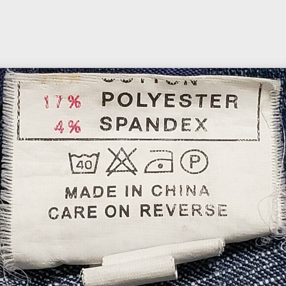 Vintage Y2K Vigoss Jeans Cropped Wide Leg Denim Sz 15/16 Red Stitching 90s 2000s - Picture 8 of 12